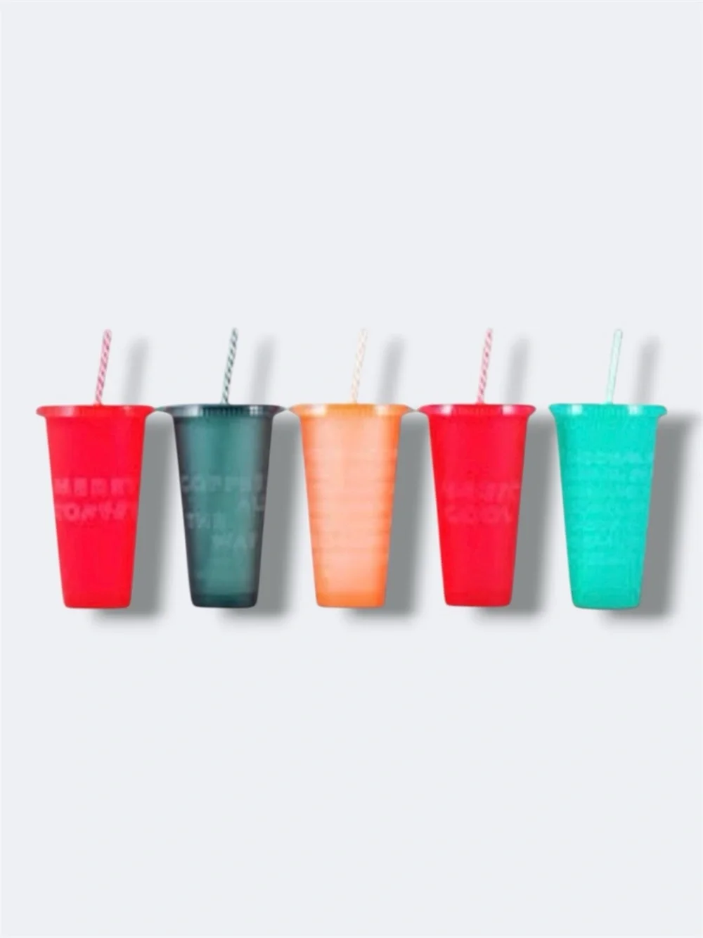Starbucks Holiday 2019 Reusable Cold Cups Set OS Limited Edition NWT Gift 5 Cups